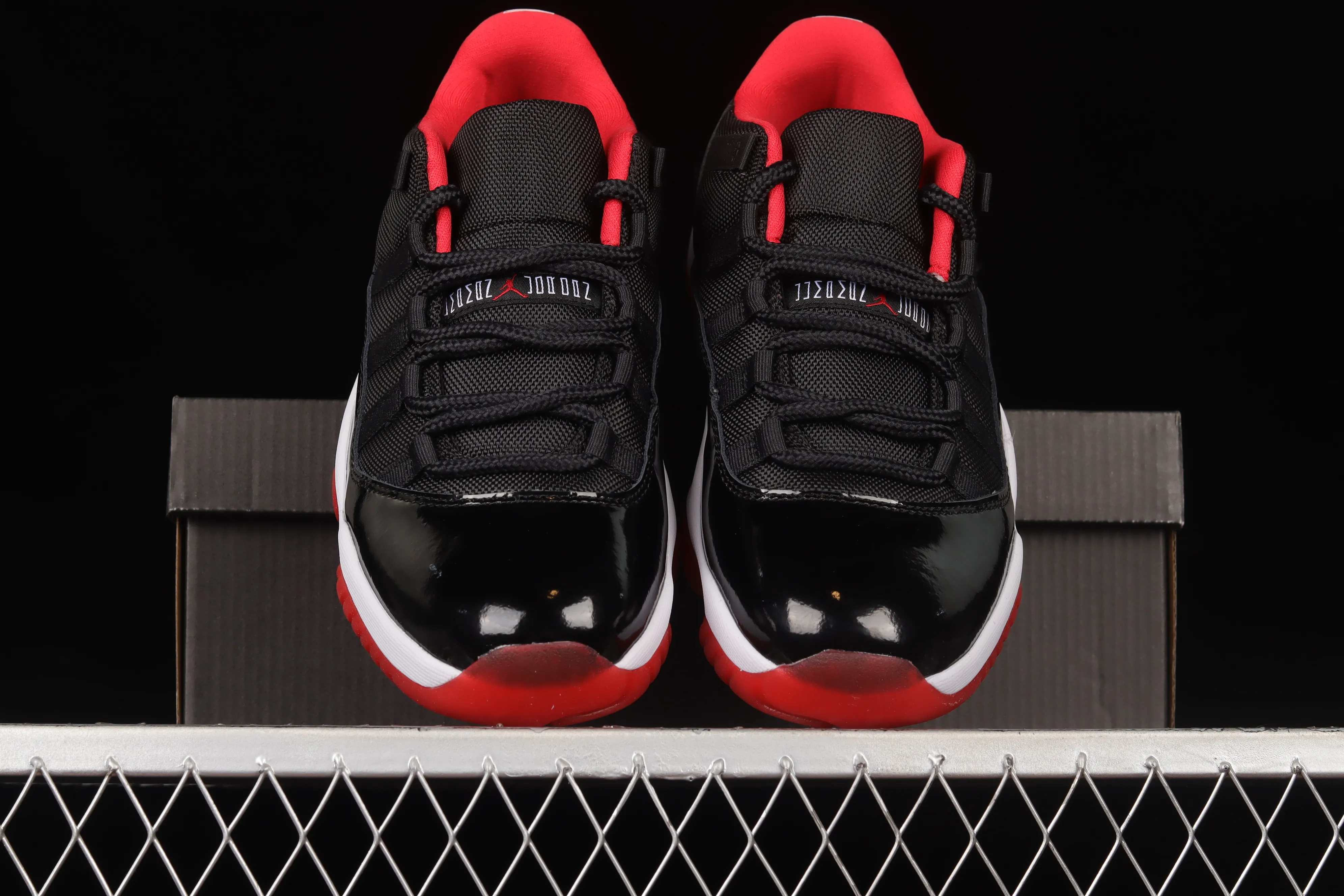 All categories Air Jordan Jordan series basketball shoes Air Jordan 11 #ZG version Air Jordan 11 Low Bred AJ11 Joe 11 patent leather black and red low-top basketball shoes 528896-012